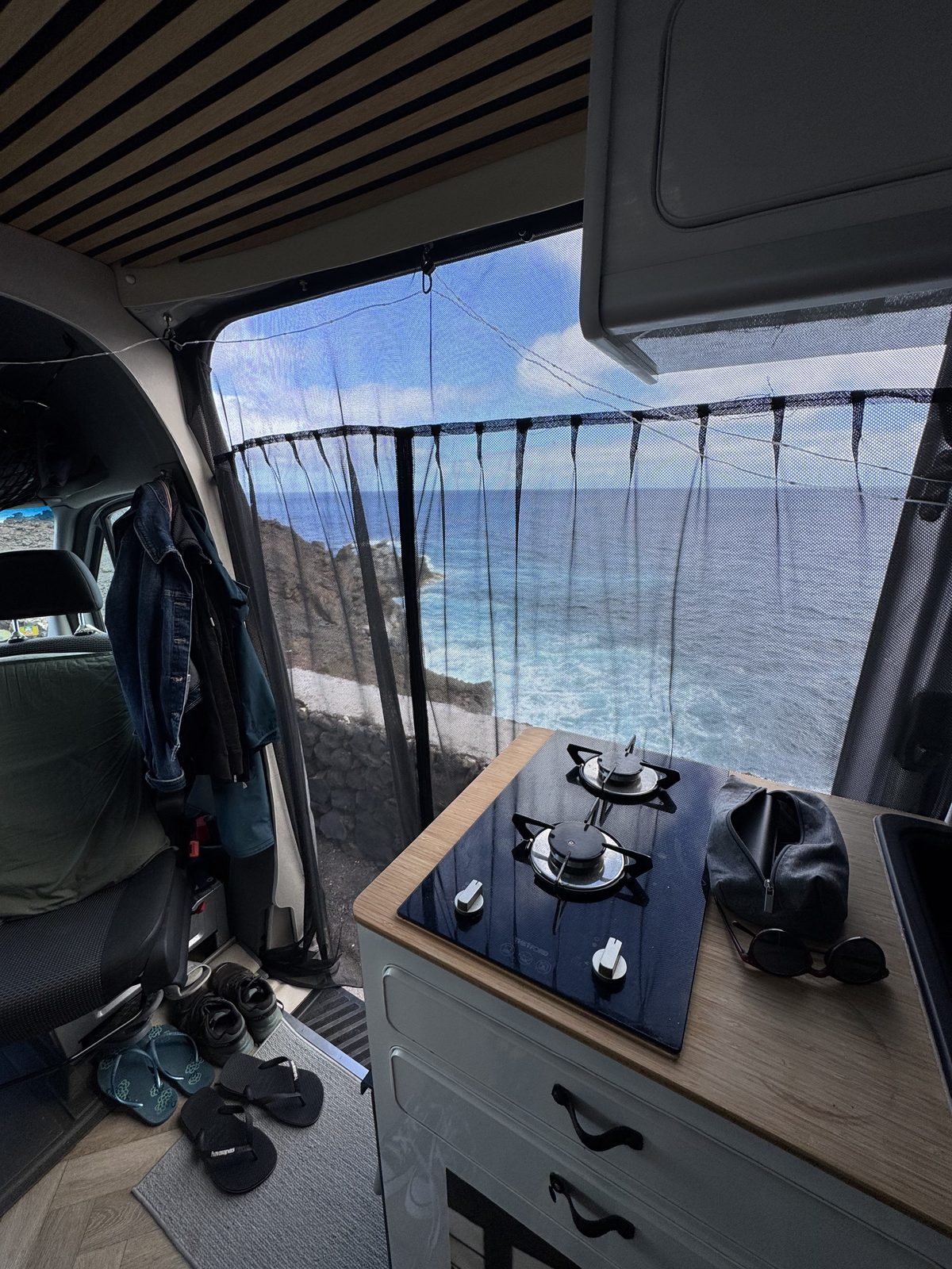 Zicht op de camper